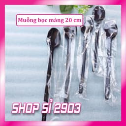 [Bịch 100 cái] Muỗng nhựa bọc màng từng cái 15cm /20cm 1