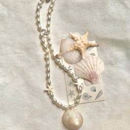 Vòng Cổ Dây Chuyền Ngọc Trai Nhân Tạo Mặt Ốc Sò - Quà Tặng Vibe Ocean Charm, Thanh Lịch, Phong Cách Hàn Quốc 4