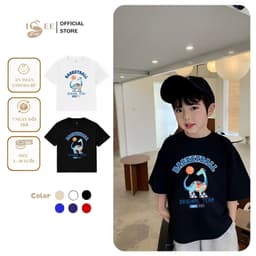 Áo Thun Bé Trai Form Rộng Chất Liệu Cotton In Họa Tiết Khủng Long BASKETBALL Cho Bé Từ 2 Đến 12 Tuổi - ISEE VN 1