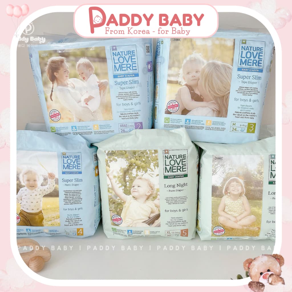 Bỉm / Tã Nature Love Mere Hàn Quốc - Ngày & Đêm Cao Cấp Siêu Mỏng Mềm Thấm Hút Tốt Cho Bé Da Nhạy Cảm - hyhybaby