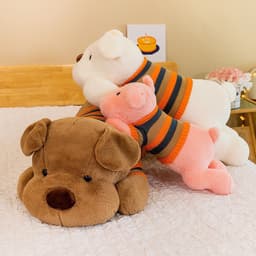 Gấu bông chó ôm-thú nhồi bông siêu cute Gấu bông chú chó mặc áo len đáng yêu dành cho bé ôm đi ngủ - MIU GẤU XINH 5