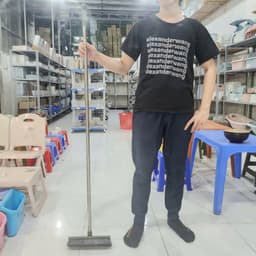 Chổi cước cán dài 130cm nhựa VIỆT NHẬT - Cán inox, cọ sàn, chà rong rêu, quét nước nhà tắm - 9502 7