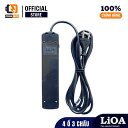 Ổ cắm điện 4 ổ 3 chấu 1 công tắc có nắp chắn Lioa cắm đa năng công suất 1100W dây dài 3M/5M 6