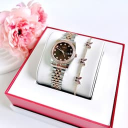 Đồng Hồ Nữ Amica A059 Dây Vỏ Inox Đính Đá Demi Rose Nâu 32mm 5