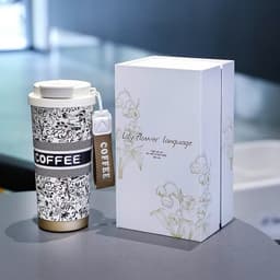 Bình giữ nhiệt Hoa phong cách CHAGEE 500ml inox316 cao cấp, kèm ông hút và quai xách 2