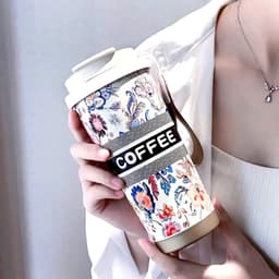Bình giữ nhiệt Hoa phong cách CHAGEE 500ml inox316 cao cấp, kèm ông hút và quai xách 5