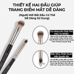 Cọ Trang Điểm Cọ Đánh Phấn Mắt DOLLY 2 đầu mềm mịn, Cọ Trang Điểm Mắt Chuyên Nghiệp GECOMO 3