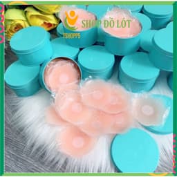 Sét 10 Miếng dán ngực, dán nhũ hoa, dán ti hộp thiếc màu xanh hình cánh hoa mai 1