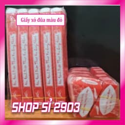 [COMBO 300 CÁI] giấy xỏ đũa - Giấy bao đũa- màu đỏ/ màu xanh 2