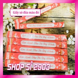 [COMBO 300 CÁI] giấy xỏ đũa - Giấy bao đũa- màu đỏ/ màu xanh 3