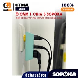 Ổ cắm điện chia 5 ổ SOPOKA P26 và P26X xoay 90 độ chịu tải 2200W chất liệu nhựa ABS chống va đập 9