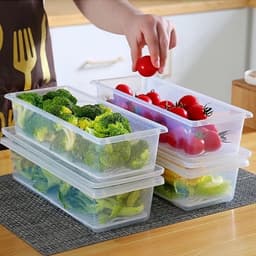 Combo 5,10 Hộp đựng thực phẩm dài chữ nhật nhựa Việt Nhật hàng cao cấp thịt cá để tủ lạnh kèm khay ráo nước 6586 6