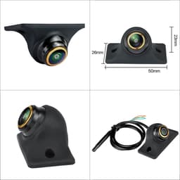 Bộ camera cặp lề viền vàng góc quay rộng độ phân giải 720P và màn hình taplo 5inch 6