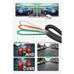 Bộ camera cặp lề viền vàng góc quay rộng độ phân giải 720P và màn hình taplo 5inch 8