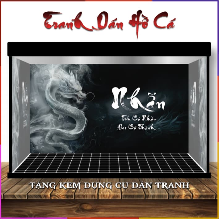 Tranh 3D dán hồ cá - tranh dán bể cá cảnh - decal dán bể cá thuỷ sinh - CÓ SẴN KEO DÁN