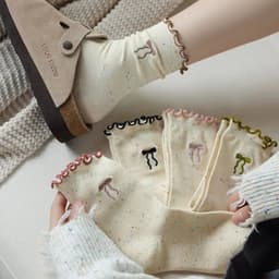 Tất Ren Nơ Chấm Sợi Cotton Nhật Bản Dễ Thương, Mỏng, Thời Trang - Phong Cách Năng Động!(giadungtranlinh) 8