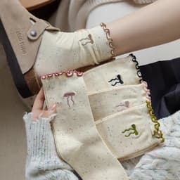Tất Ren Nơ Chấm Sợi Cotton Nhật Bản Dễ Thương, Mỏng, Thời Trang - Phong Cách Năng Động!(giadungtranlinh) 5