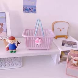 Giỏ nhựa mini màu pastel có quai xách (G68) tiện dụng 4