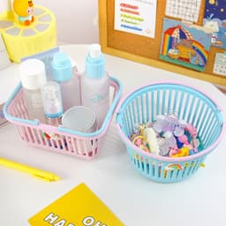 Giỏ nhựa mini màu pastel có quai xách (G68) tiện dụng 6