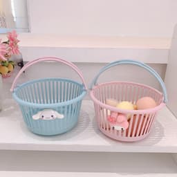 Giỏ nhựa mini màu pastel có quai xách (G68) tiện dụng 5