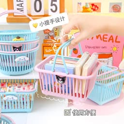 Giỏ nhựa mini màu pastel có quai xách (G68) tiện dụng 3