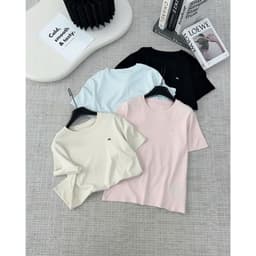 Áo Phông Nữ  Thêu Chữ M  Chất Cotton Co Giãn thoáng mát kiểu dáng free size 2