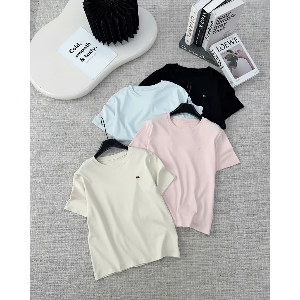 Áo Phông Nữ  Thêu Chữ M  Chất Cotton Co Giãn thoáng mát kiểu dáng free size