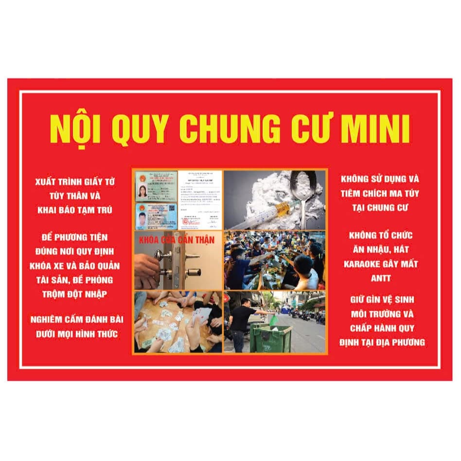 Bảng Nội Quy Nhà Nghỉ - Bảng Nội Quy Nhà Trọ  - Biển Nội Quy Chung Cư Mini Chất Liệu Fomex Bồi Decal