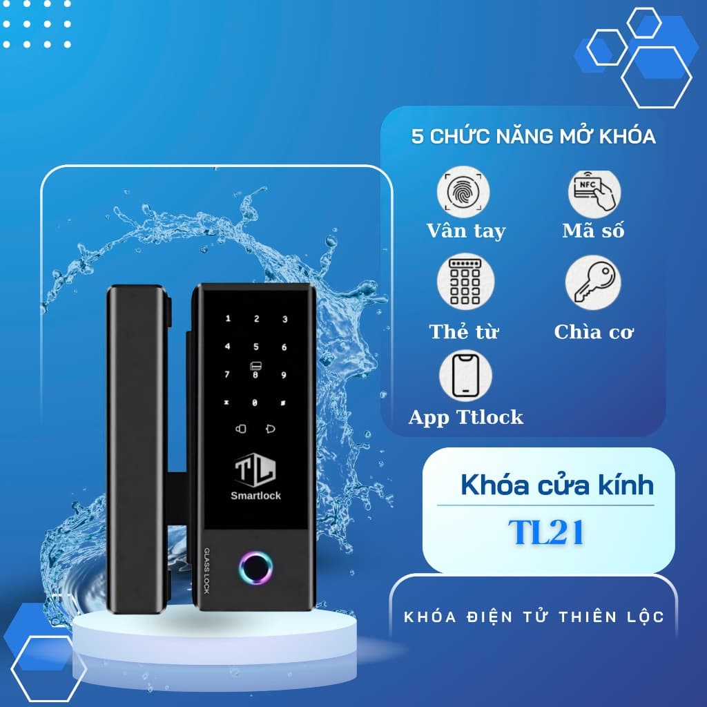 KHÓA VÂN TAY CỬA KÍNH TL21