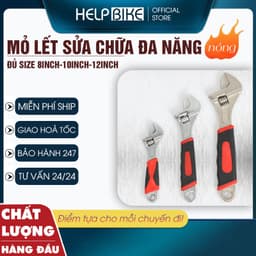 Cờ lê mỏ lết đa năng tay cầm cao su, Mỏ lết thép xịn chống rỉ đủ cỡ 8inch-10inch-12inch - ML01 1