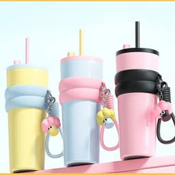 Ly giữ nhiệt 710ml có ống hút, ly giữ nhiệt nóng lạnh inox 316 cao cấp có quai xách tiện lợi 2025 1