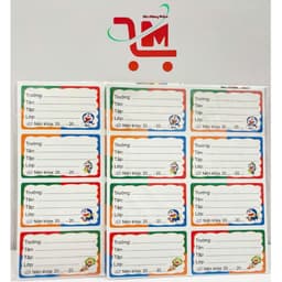 Decan Nhãn/Tem Vở (Loại 8 Ô) Học Sinh Loại Ô Vuông Lớn/Hoạ Tiết Hoạt Hình Dễ Thương, Đa Dạng, Giúp Dễ Dàng Phân Biệt Vở 1
