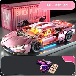 Mới 2025 - Mô Hình Lắp Ráp 1280 Mảnh Lambo V12 Hồng – Siêu Xe Màu Hồng Sang Chảnh, Đồ Chơi Trí Tuệ 3