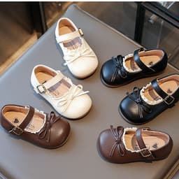 Giày Búp Bê Đính Nơ Phối Ren Cho Bé Gái - Phong Cách Hàn Quốc Da Mềm Êm Chân Mẫu Mới Giày Búp Bê Công Chúa [BBWD98] 2