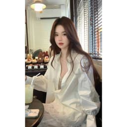 [Sẵn] Set Bộ Đồ Áo Sơ Mi Nữ Kiểu Chân Váy Trắng Ren Tay Dài Đi Biển Có Bigsize Xinh Mùa Hè Hot Trend 2025 Nữ SD800 4