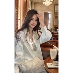 [Sẵn] Set Bộ Đồ Áo Sơ Mi Nữ Kiểu Chân Váy Trắng Ren Tay Dài Đi Biển Có Bigsize Xinh Mùa Hè Hot Trend 2025 Nữ SD800 8