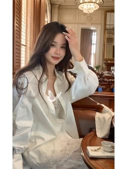 [Sẵn] Set Bộ Đồ Áo Sơ Mi Nữ Kiểu Chân Váy Trắng Ren Tay Dài Đi Biển Có Bigsize Xinh Mùa Hè Hot Trend 2025 Nữ SD800 16