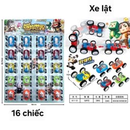 Combo 16 chiếc xe ô tô lật in hình họa tiết Đồ chơi xe oto nhiều màu sắc 1