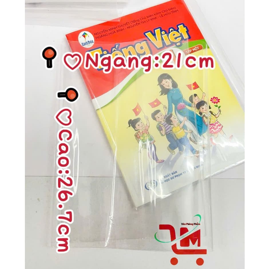 Bìa Bao Sách Giáo Khoa Học Sinh Ngang 21 CM, Cao 26.7CM, Loại Dày, Có Nai, Giúp Bảo Vệ Sách Khỏi Bụi Bẩn Và Trầy Xước