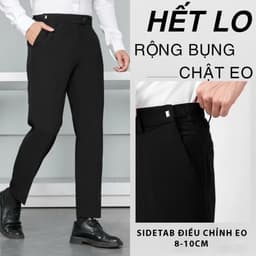 (Có BigSize) Quần Âu Nam Sidetab Vải Chéo Hàn Điều Chỉnh Độ Rộng Vòng Eo Form Dáng Baggy Phong Cách Hàn Quốc Co Giãn 6