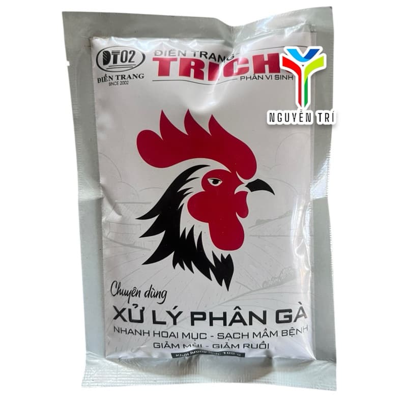Phân vi sinh Trichoderma chuyên xử lý phân gà, PHÂN CHUỒNG (100g) - giảm mùi môi, giảm ruồi