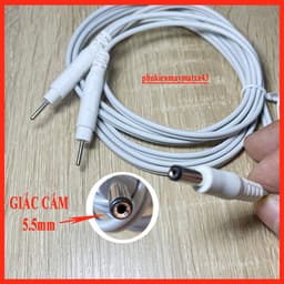 Dây điện xung đa năng giắc 5.5mm ra 02 đầu kim dùng cho máy KWD 808 đời cũ, máy massage điện xung 2