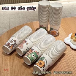 Set 50 Cốc Giấy Chịu Nhiệt Dùng 1 Lần, Dung Tích 220ml, Cốc Dùng 1 Lần Cao Cấp An Toàn Cho Sức Khoẻ 9