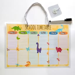 Thời Khóa Biểu Học sinh A4 ép Plastic kháng nước viết xóa dễ dàng sẵn dây treo và bút 7