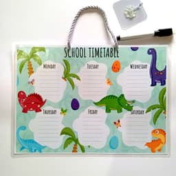 Thời Khóa Biểu Học sinh A4 ép Plastic kháng nước viết xóa dễ dàng sẵn dây treo và bút 8