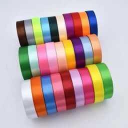 10 cuộn ruy băng lụa 2cm trơn 6