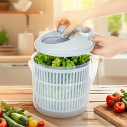 Bộ ca rổ quay rau sống 6L nhựa VIỆT NHẬT - Trong suốt, 2 lớp tách nước, vắt nhanh khô - 3516 rh98 9