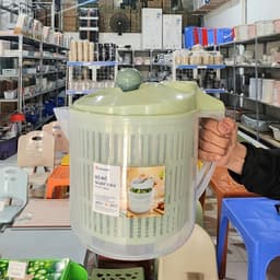 Bộ ca rổ quay rau sống 6L nhựa VIỆT NHẬT - Trong suốt, 2 lớp tách nước, vắt nhanh khô - 3516 rh98 8