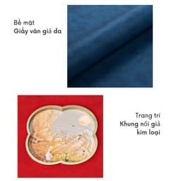 Bộ hộp đựng trà quà tặng giấy hoạ tiết giả da - HVL TEA 5
