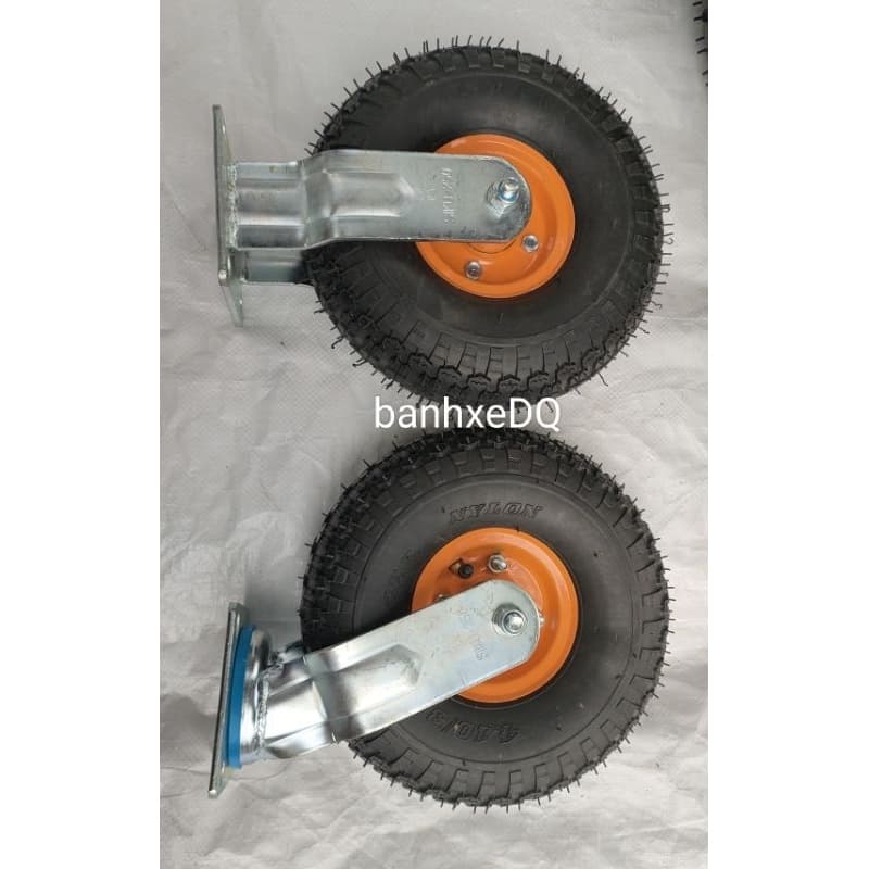 [KKTHN] Bánh Hơi 350-4 Đường Kính 25Cm Xoay 360 Và Cố Định Cho Xe Đẩy, Xe Kéo Hàng Giảm Xóc Siêu Êm Chống Ồn